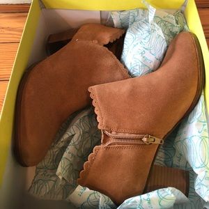 Jack Rogers Marianne Suede Booties (Never Worn)